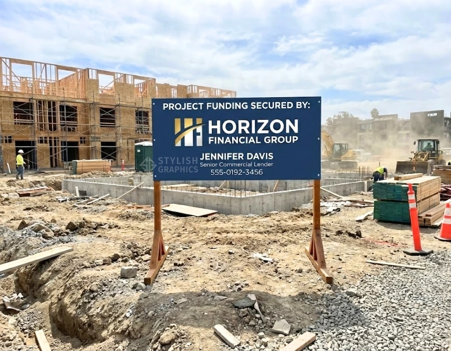 Wooden project signboard in Dubai - Stylish Graphics